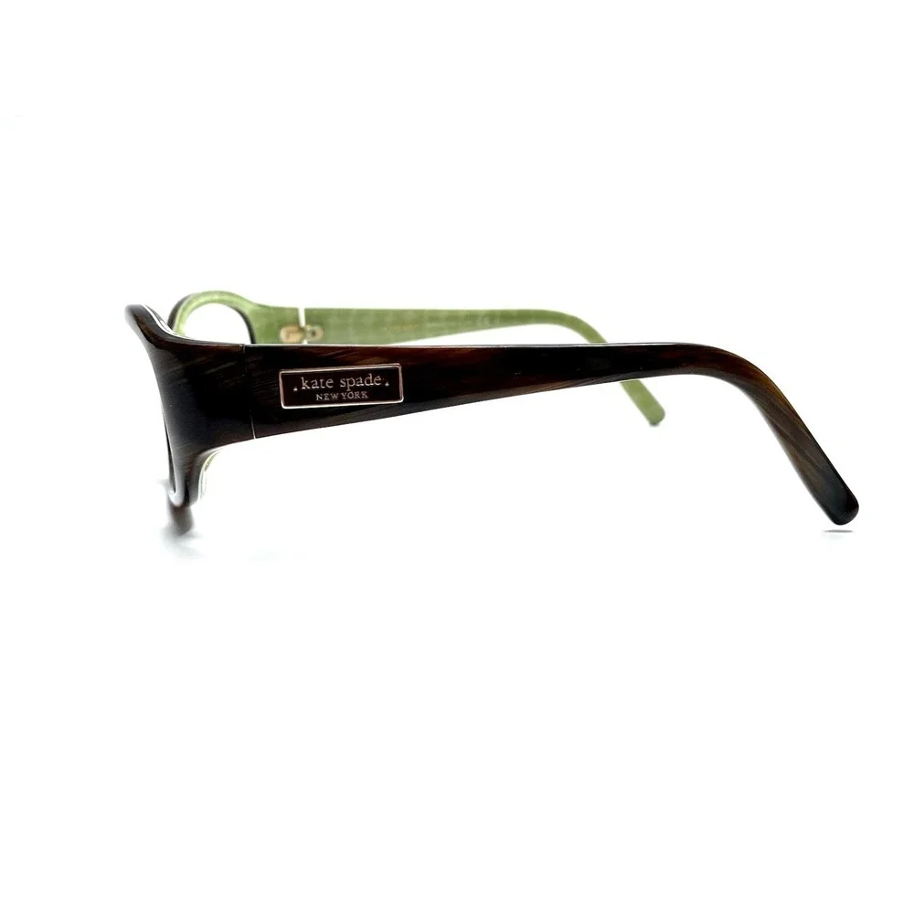 NEW Kate Spade NY Brown Oval Wrap Glasses Green Interior Italy DEE/S 54 17 120